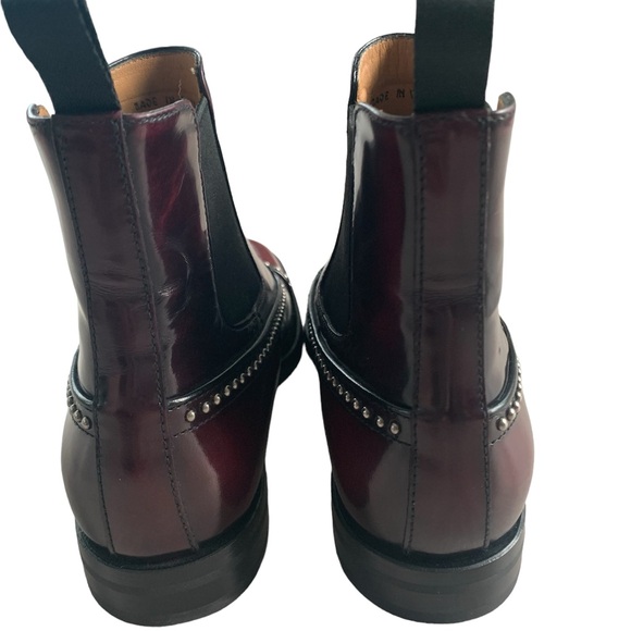 ❤️🍀❤️ CHURCH’S Anjelica Polished Fumè Chelsea Boot Stud burgundy size  6 US - Picture 12 of 13